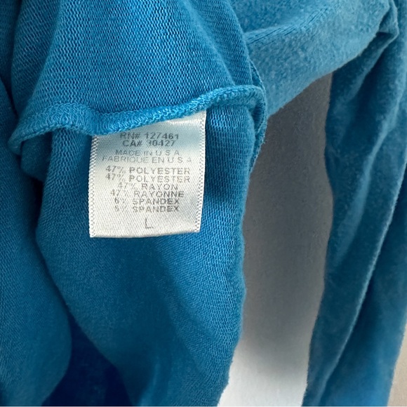 Wildfox Baggy Beach Jumper Deep V Blue Soft Sweater Size L Made In USA - Picture 5 of 7